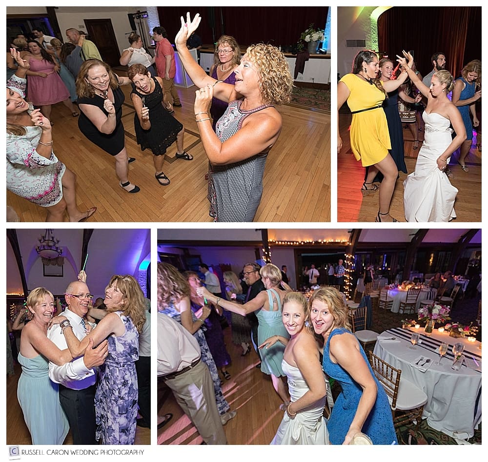 Wedding reception dancing at the Bar Harbor Club