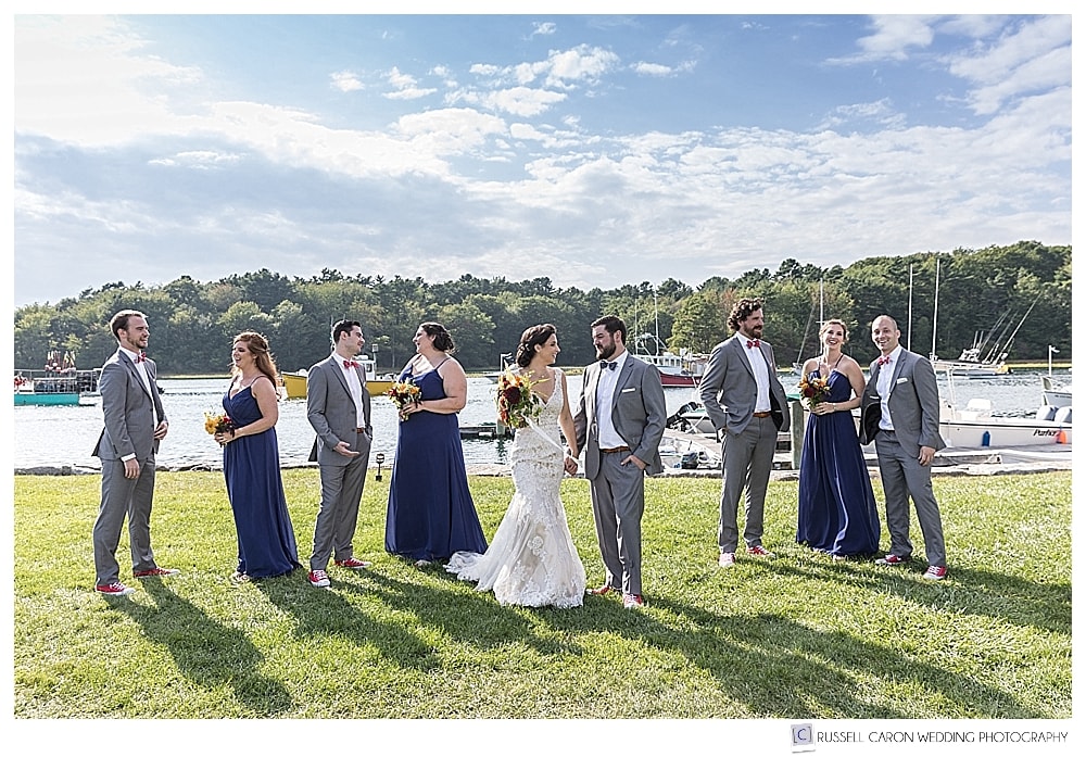 bridal party on the lawn of the Nonantum Resort