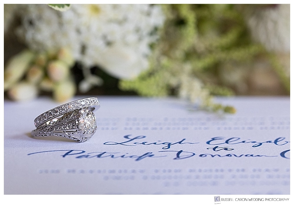 Ashley Begley wedding invitation with bride's rings