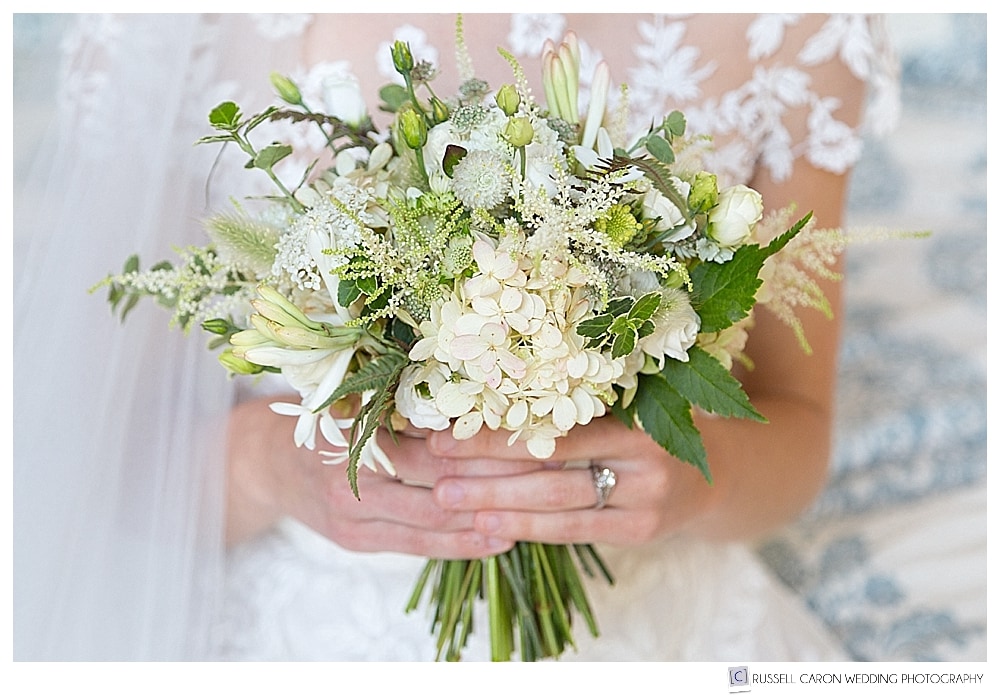 Beautiful bridal bouquet by One and Supp, Maine