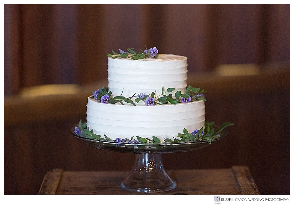 beautiful wedding cake by Trillium Caterers, Belfast, Maine