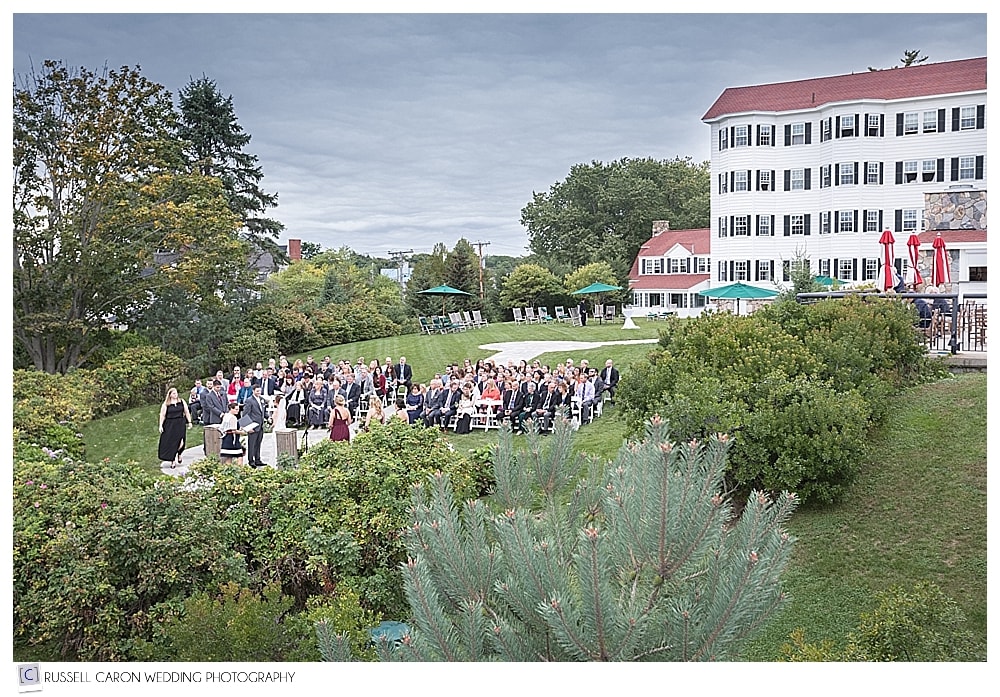 classic Colony Hotel wedding on the lawn in Kennebunkport, Maine