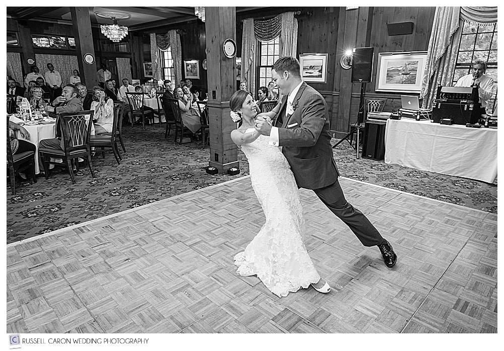 bride and groom during first dance at the Colony Hotel Kennebunkport Maine