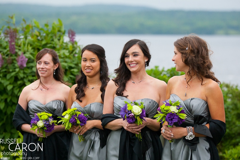 Bridesmaids during wedding ceremony