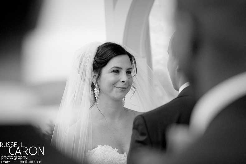 Bride during wedding ceremony