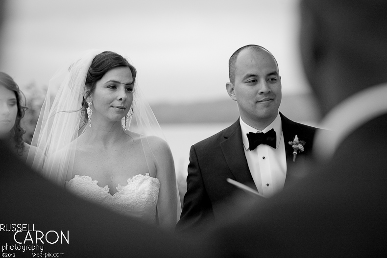 Bride and groom during wedding ceremony