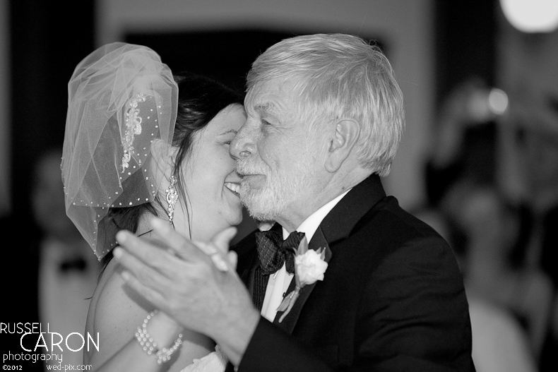 Bride and father dancing