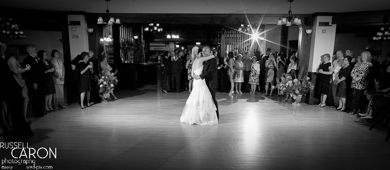 Bride and groom during first dance