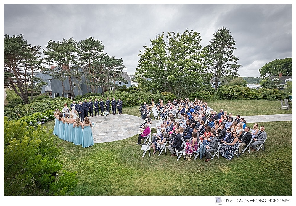 Outdoor wedding ceremony at the Colony Hotel, Kennebunkport, Maine