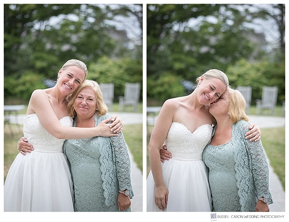 bride and her mother hugging
