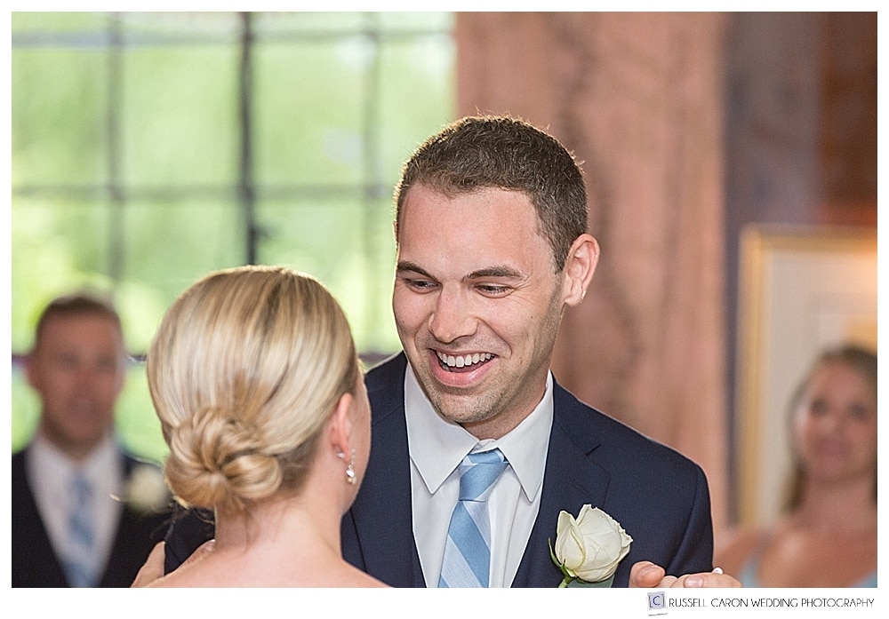 the groom smiling during first dance