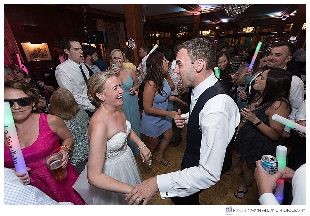 bride and groom dancing during their Colony Hotel Maine wedding reception