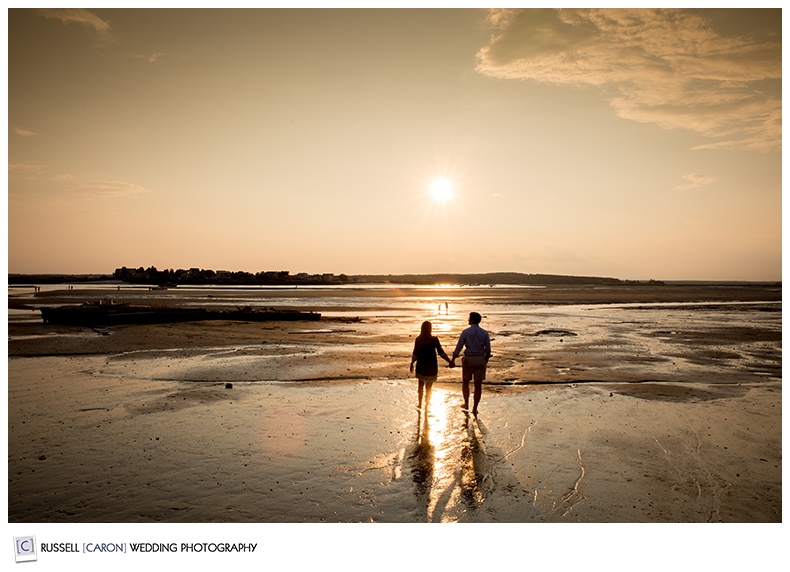 Sunset engagement sessions in Maine