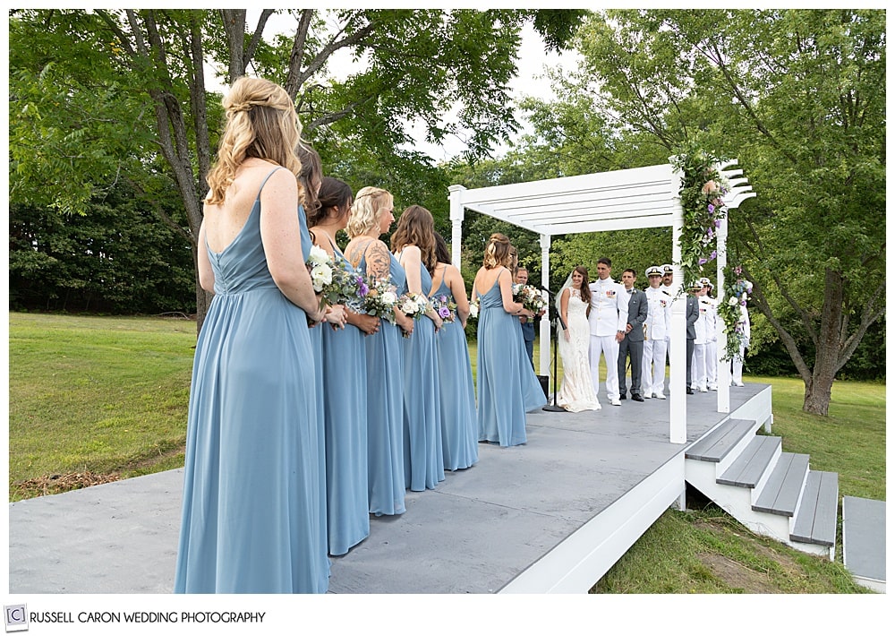 backyard Dresden Maine wedding ceremony