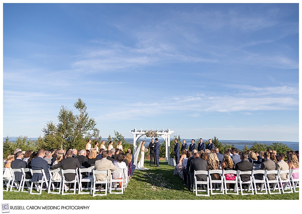 outdoor ceremony at an elegant point lookout wedding