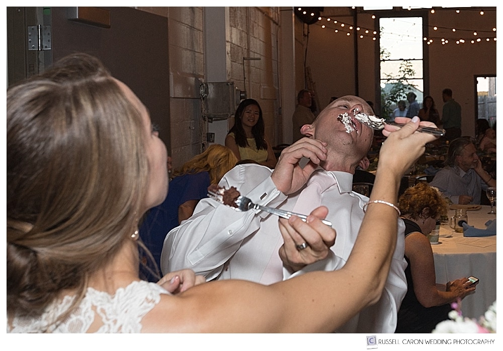 the bride feeds the groom!