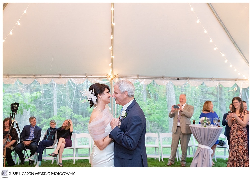 bride and groom during their first dance