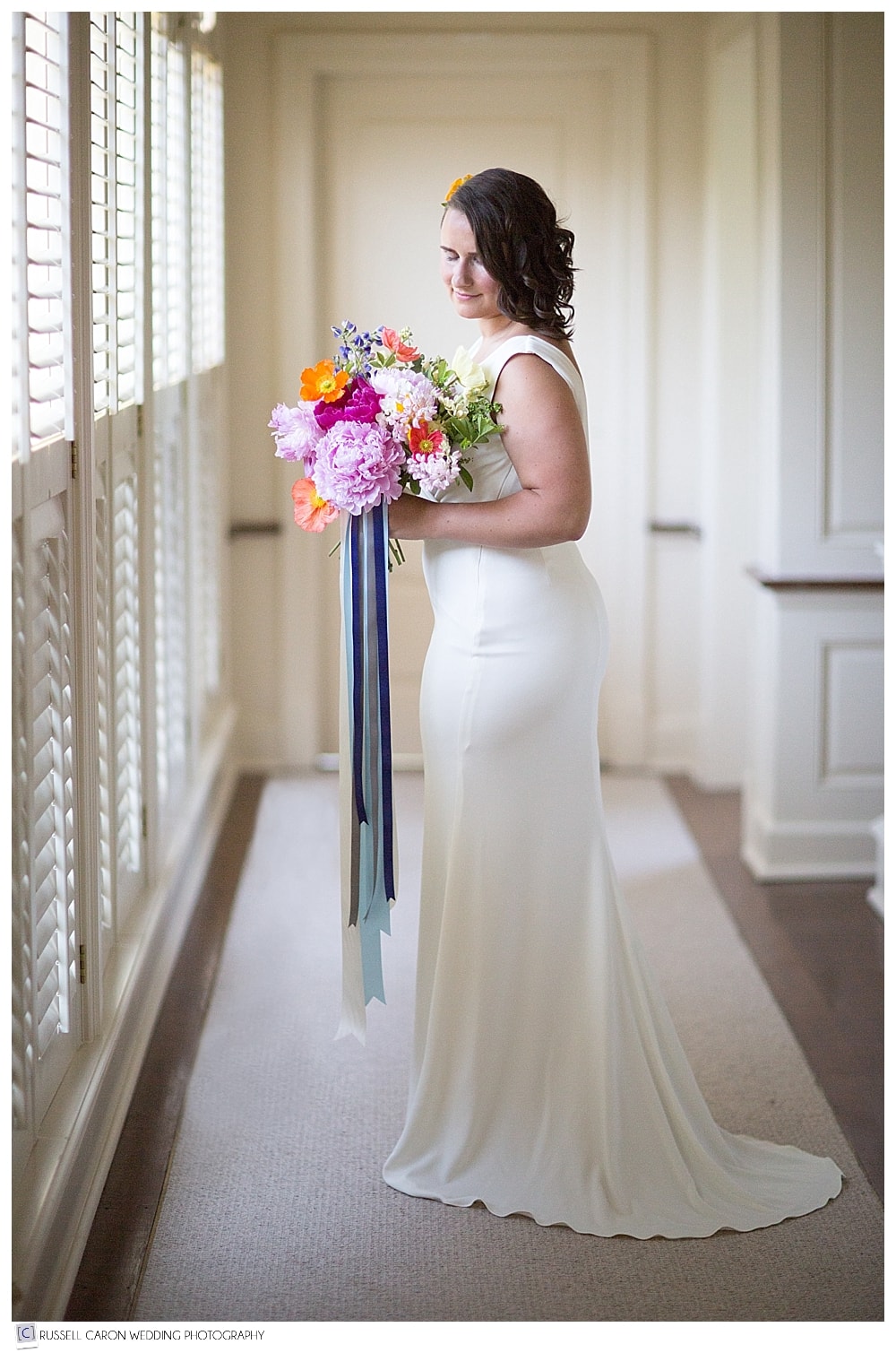 full length bridal portrait at Point Lookout Resort Wedding