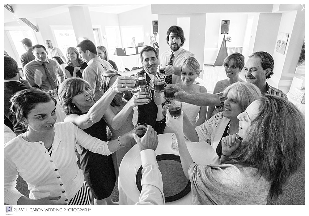 party time during south portland maine wedding reception
