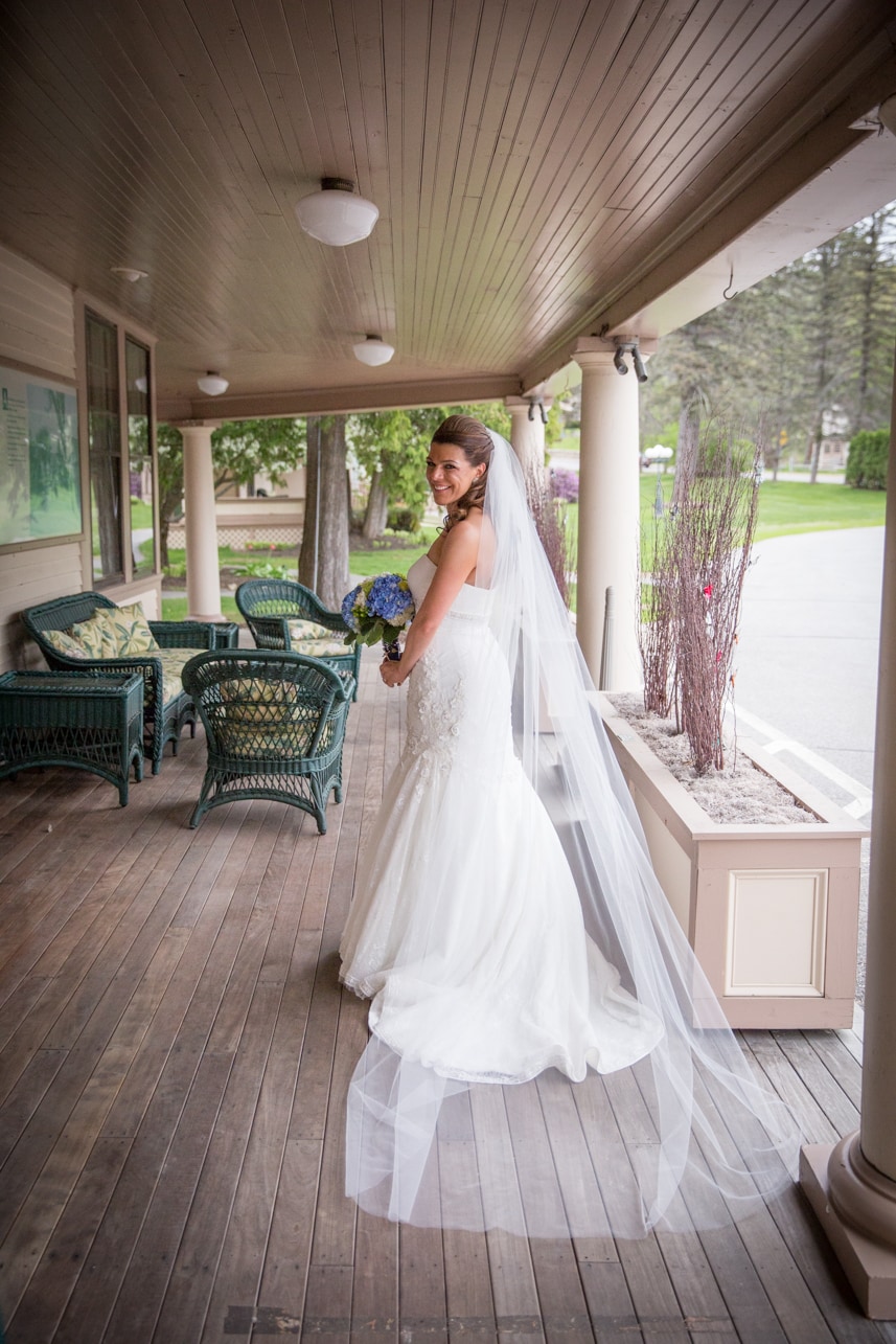 Michelle on the covered porch at The Wentworth