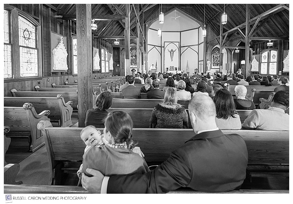 wedding guests during Our Lady Queen of Peace wedding