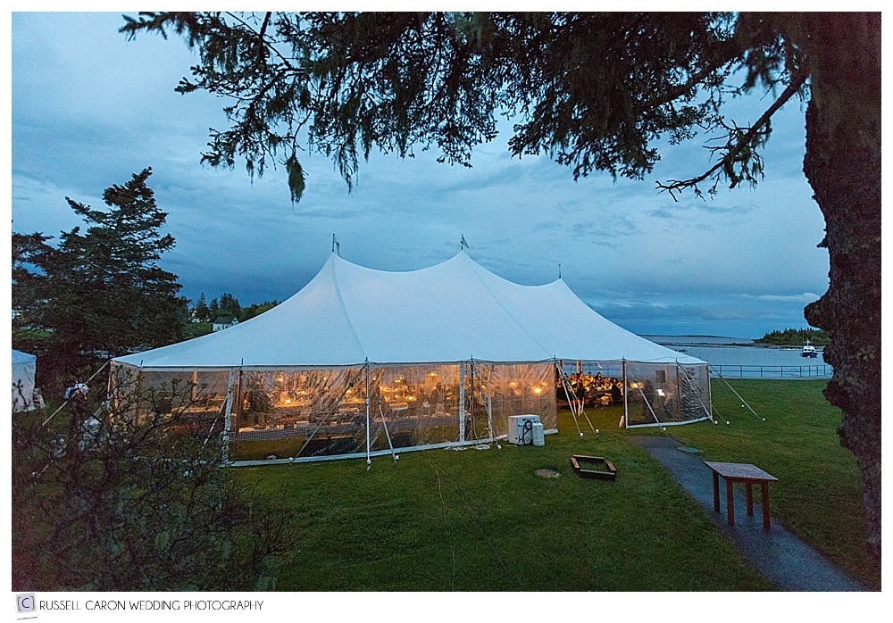 Tent on the lawn of the Newagen Seaside Inn