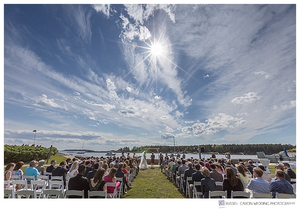 outdoor wedding ceremony at sebasco harbor resort