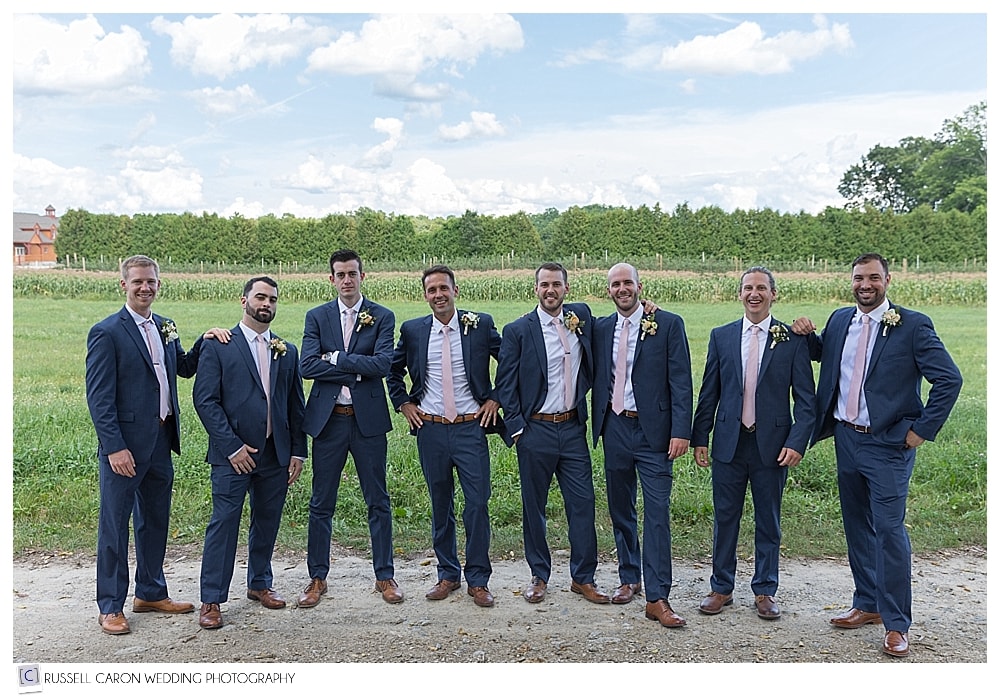 groom and groomsmen at Parlee Farms wedding