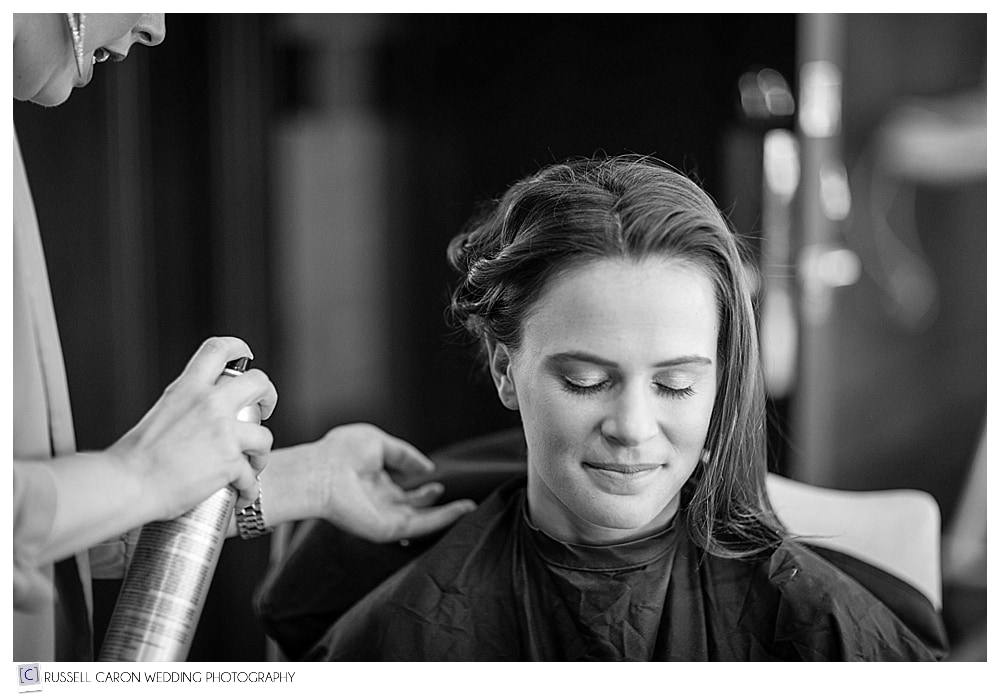 bride getting ready for her wedding