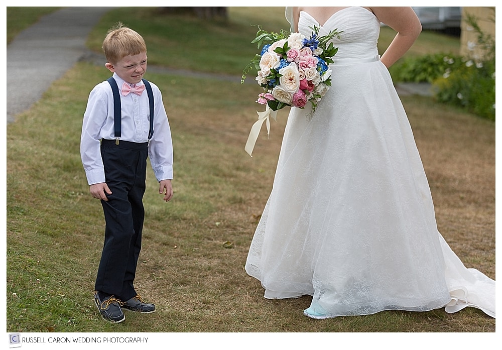 bride and ring bearer