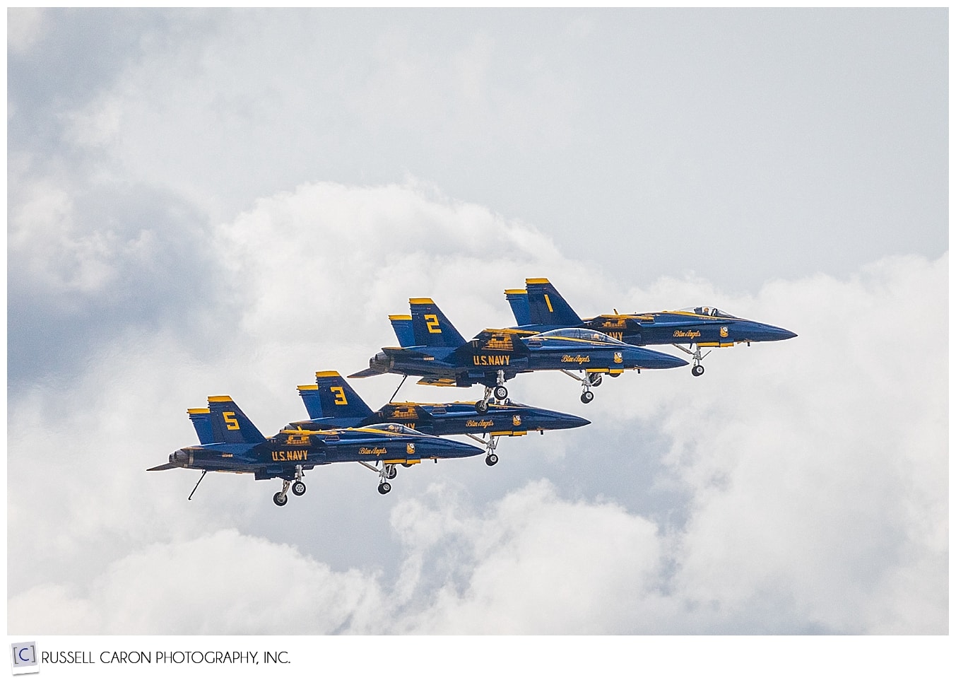4 of the US Navy Blue Angels during the Great State of Maine Air Show in Brunswick Maine