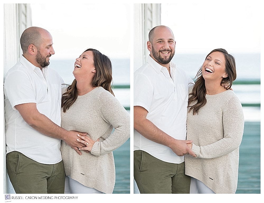 cute couple during engagement session