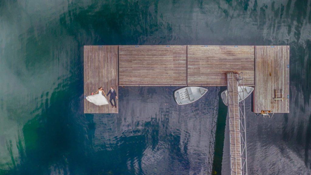 maine drone wedding photography