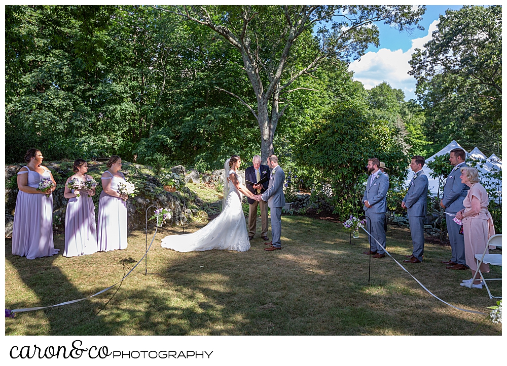 sweet summertime wedding ceremony under the trees