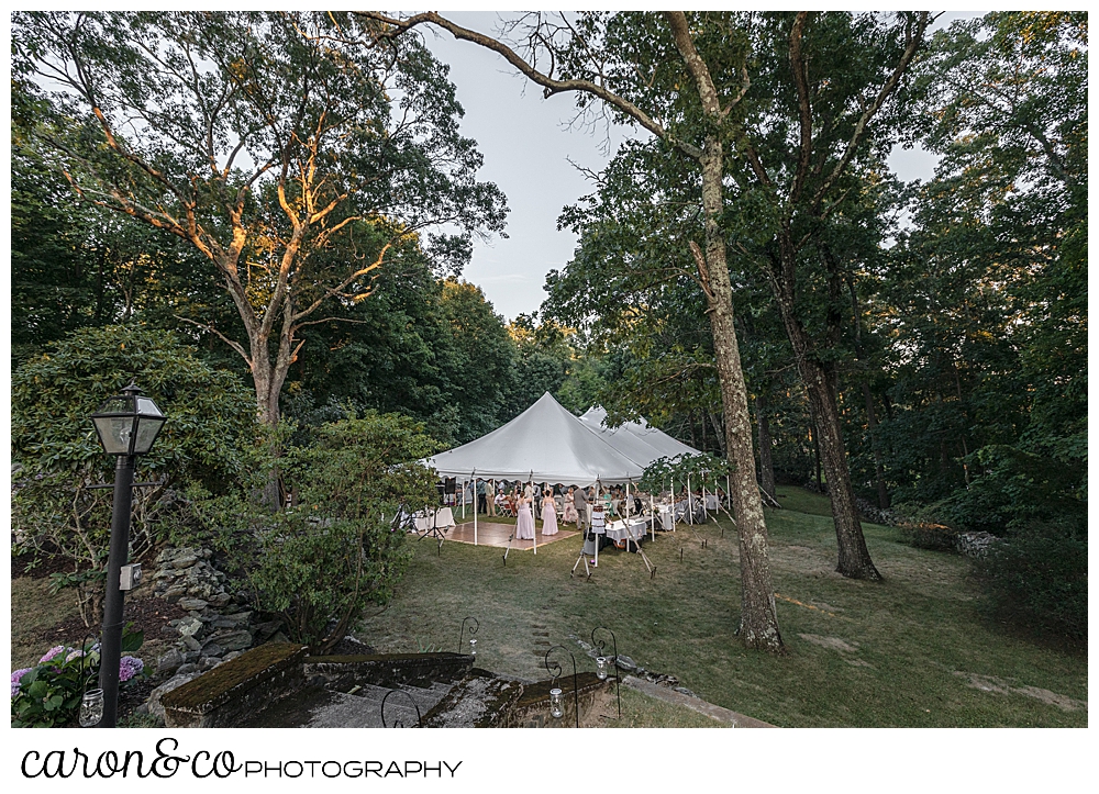 sweet summertime wedding reception tent in rhode island 