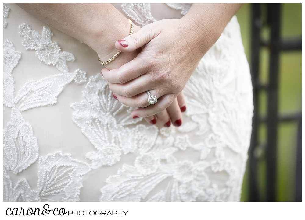 a bride's hands during the wedding ceremony