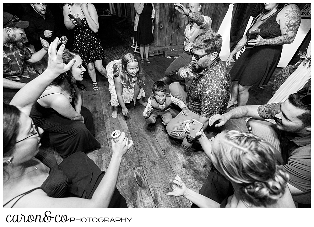 guests dancing at a Harrison Maine wedding reception