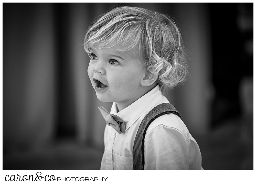 black and white photo of a small boy