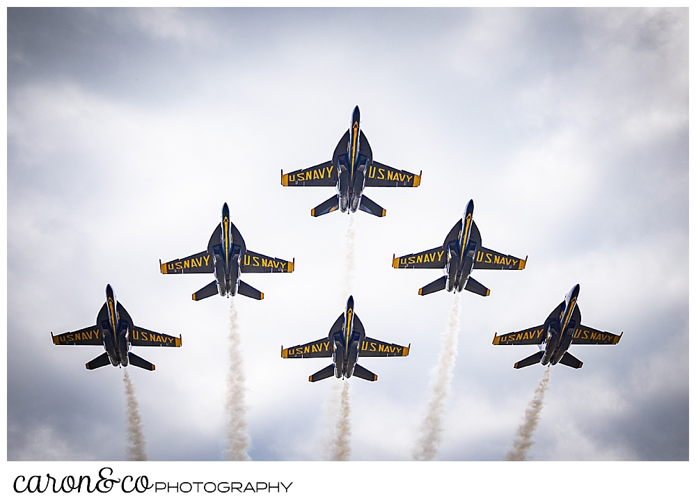 6 us navy blue angels flying overhead diamond formation