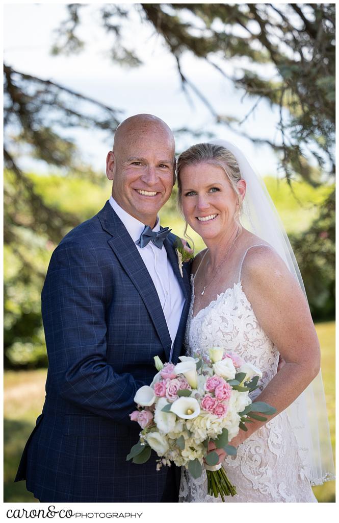 a bride and groom portrait