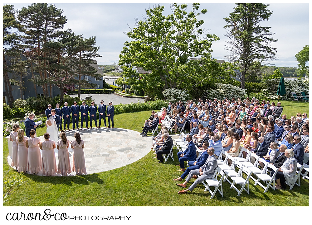a side view of an outdoor Kennebunkport Maine wedding at the colony hotel