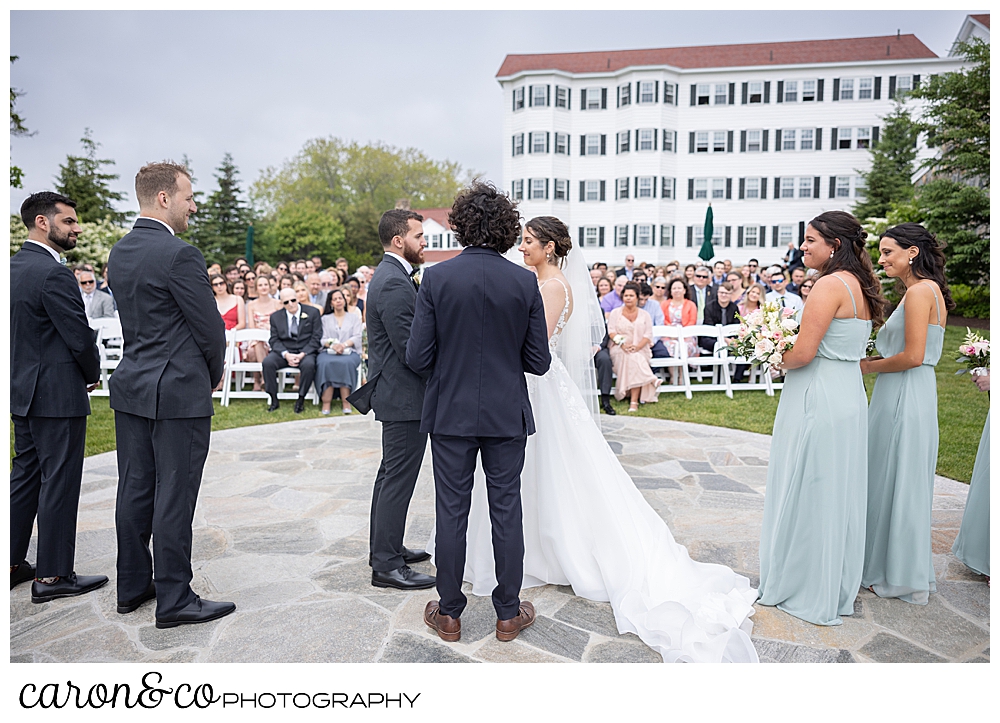 a colony hotel wedding ceremony from behind the officiant