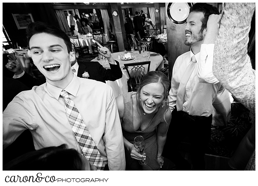 wedding guests having fun on the dance floor